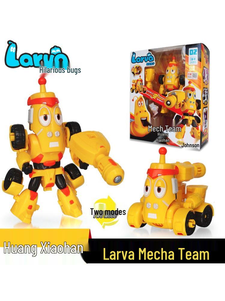 Laughing Larva Toys: Mecha Team Transforming Car-Robot Set for Boys