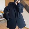 Black Suit Jacket for Women with Unique Korean Design Chic Loose Casual Slimming Autumn Spring Small Suit Top