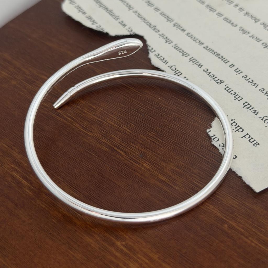 Xiaomi 100% Solid 925 Sterling Silver Metal Bracelet for Women Vintage Handmade Simple Bar Twist Bracelet Birthday Gift Party