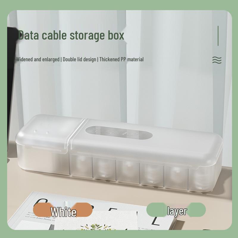 

Настольный органайзер для кабелей и коробка для хранения зарядных устройств и кабелей прозрачный белый