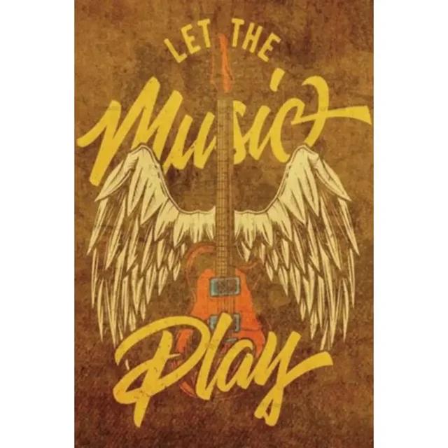 Vintage Rock Music Guitar Metal Wall Sign  Man Cave Gym Pool Bar Bathroom Yard Garage Decor  x in Tin Sign