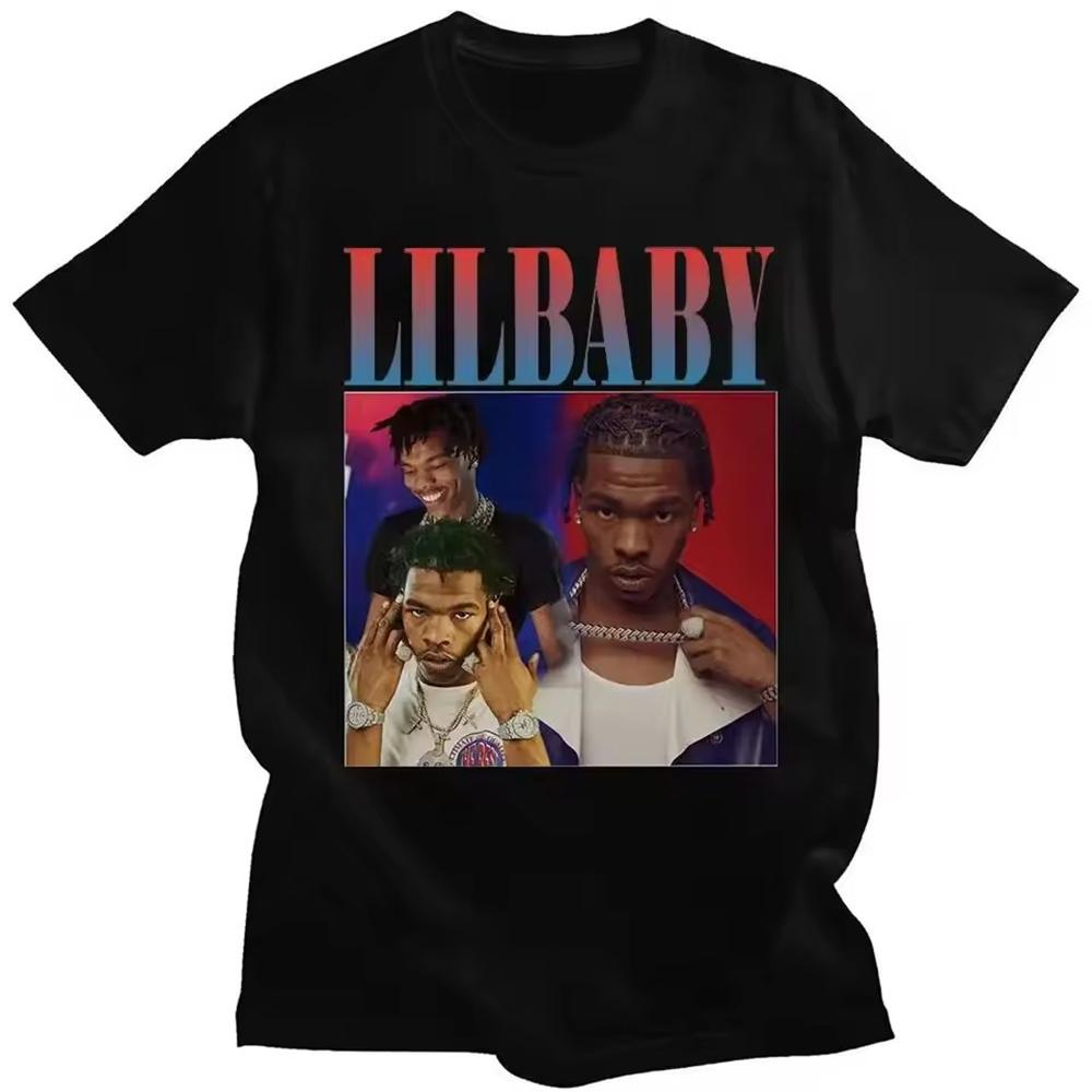 Hip Hop Rapper Lil Baby Graphic Print Unisex Clothing Tee Shirt Homme New Short Sleeve Round Neck Printing Pullover TShirt 50384