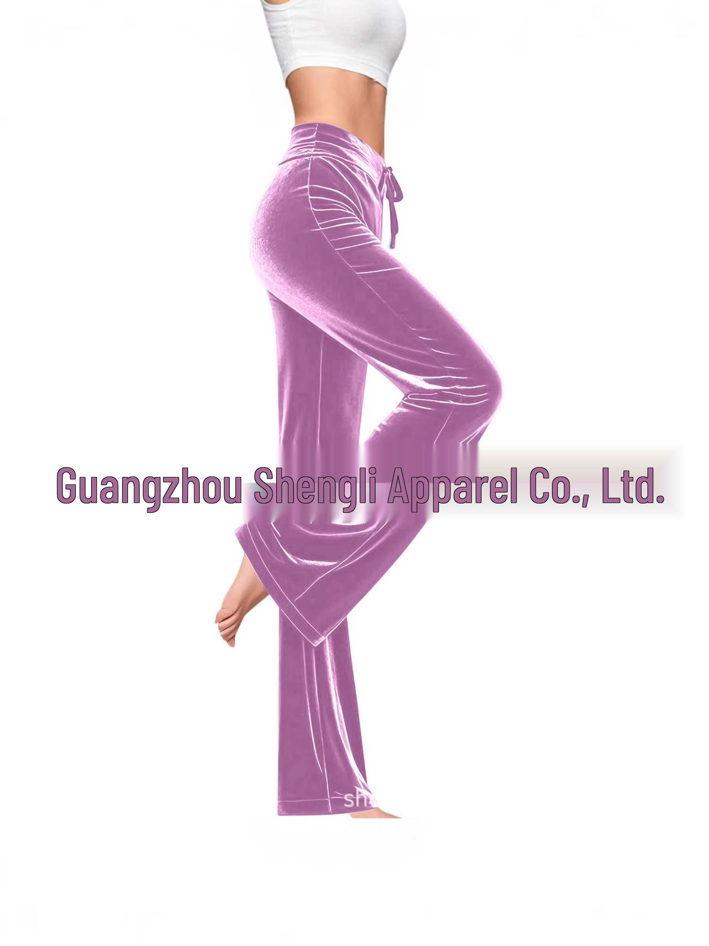 

Women s Slim Straight-Leg Golden Velvet Drawstring Pants M розовый