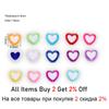 50 stücke Modeschmuck Liebe Herz Acrylperlen Lose Spacer Flache Runde Perlen Für Schmuckherstellung DIY Armband Zubehör