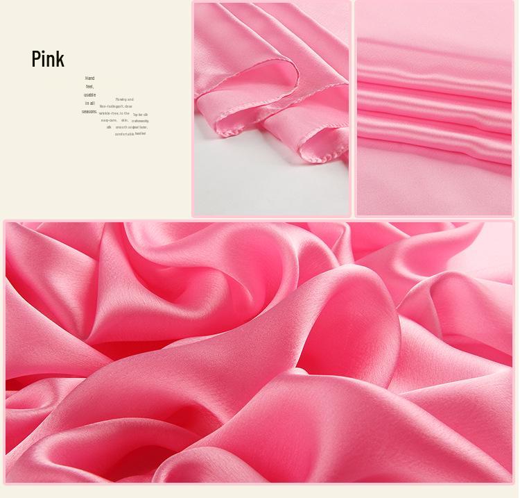 Women's Versatile Long Satin Scarf - Solid Color, Summer Sunscreen Shawl