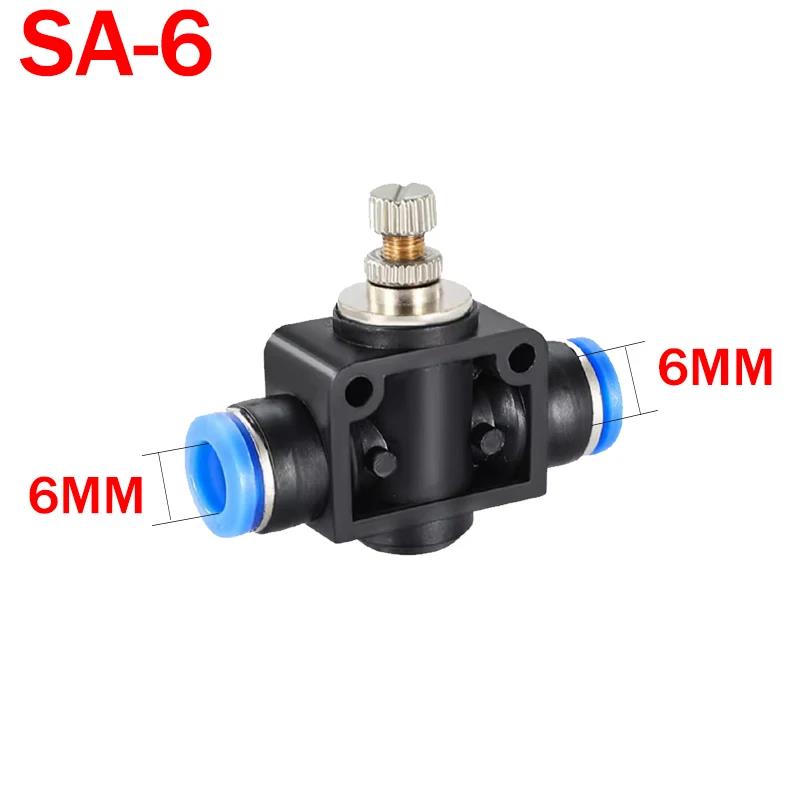 Pneumatic Airflow Regulator 4mm 6mm 8mm 10mm 12mm OD Hose Tube Gas Flow Adjust Valve Connector Fitting Air Speed Controller Ventilation Valves 4