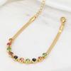 18K Gold-Colored Zircon Necklace & Bracelet Set: Stylish Clavicle Chain and Trendy Design for Women