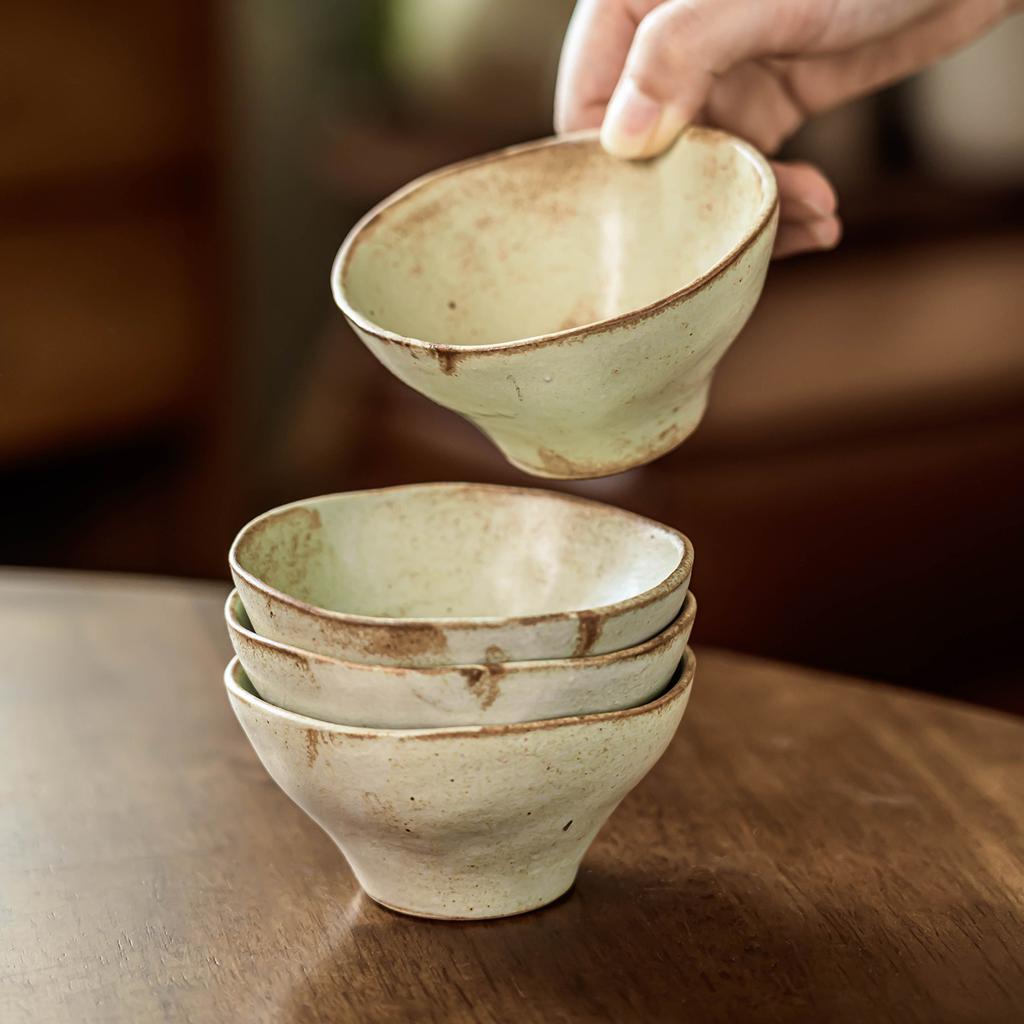 Geschmacksplatte Japanische Grobkeramik Platte Retro Stil Geschirr Keramik Dippschale Geschmacksplatte Haushalt Hohe Gemüseteller