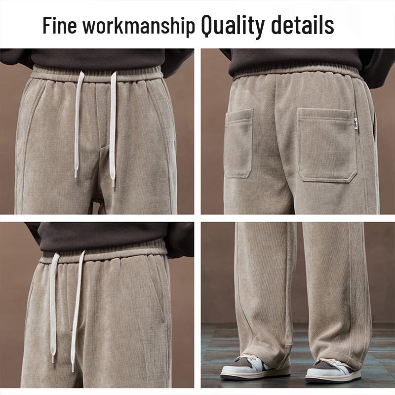JEEP Men's Fleece-Lined Straight-Leg Casual Trousers