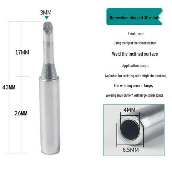 Quick 936 High-Frequency Inner Heating Soldering Iron Tip, Pointed & Bent, Model 203H.