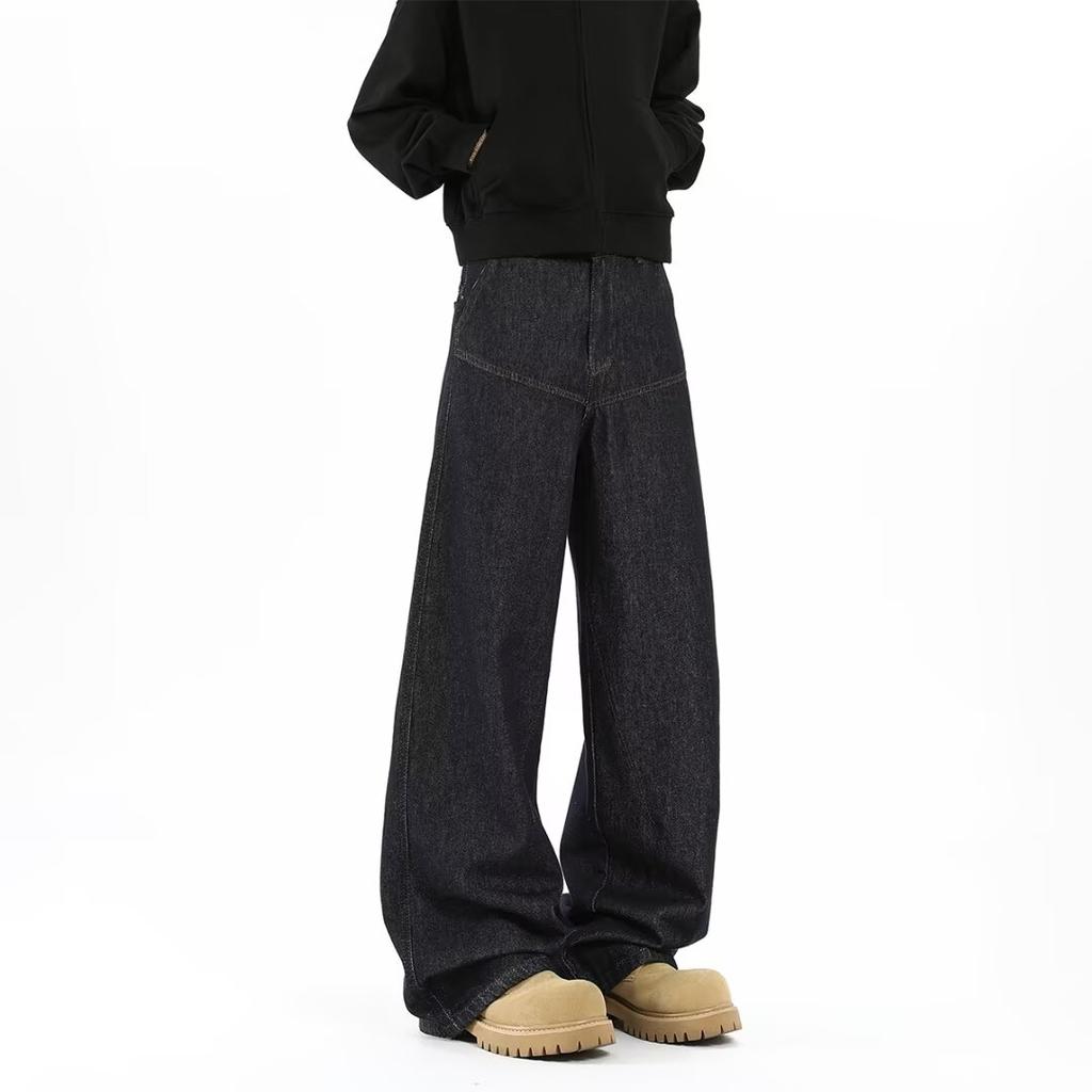 American Street Washed Vintage Jeans Men'S Spring And Autumn Straight Leg Loose Fitting European And American High Street Vibe Style Long Pants