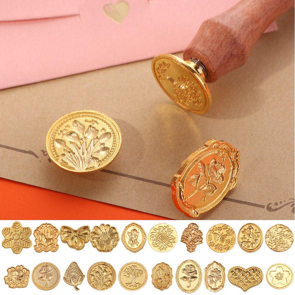 8/10/12Pcs Creative Lacquer Seal Head Stamps Set Enamelled Seal Heads  Invitations Cards Envelopes