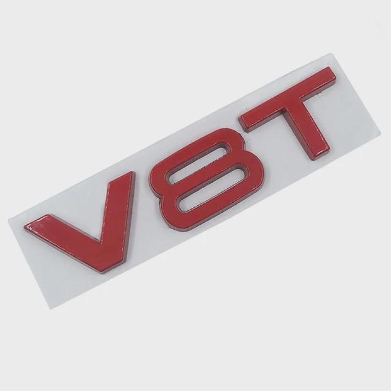 Car Styling 3D Metal V6T V8T V6 V8 T Fender Side Body Emblem Tail Trunk Fender Badge Sticker For A4 A3 A5 A6 A1 Q3 Q5 Q7