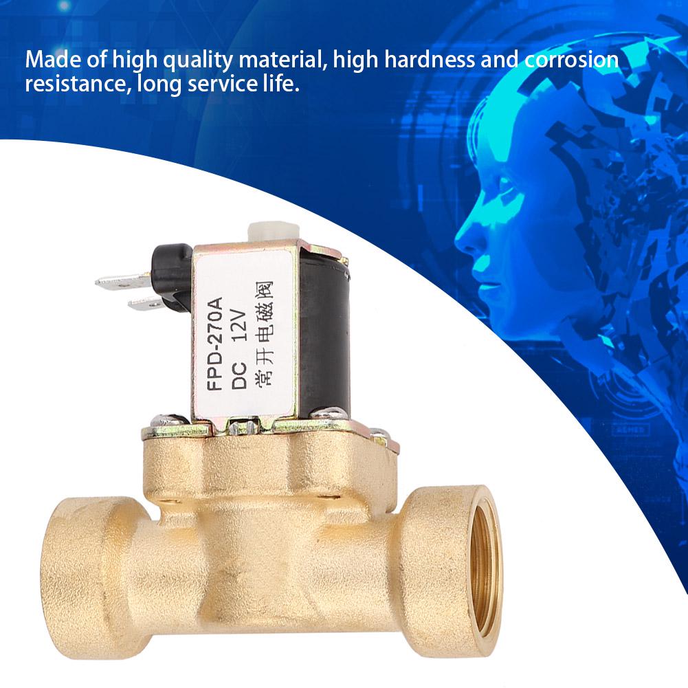 G1 2  Female Thread Normally Open Brass Solenoid Electromagnetic Valve (DC12V)