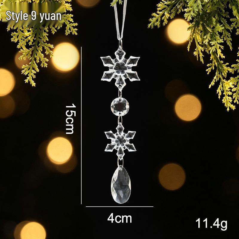 Crystal Clear Acrylic Snowflake and Icicle Christmas Tree Ornaments