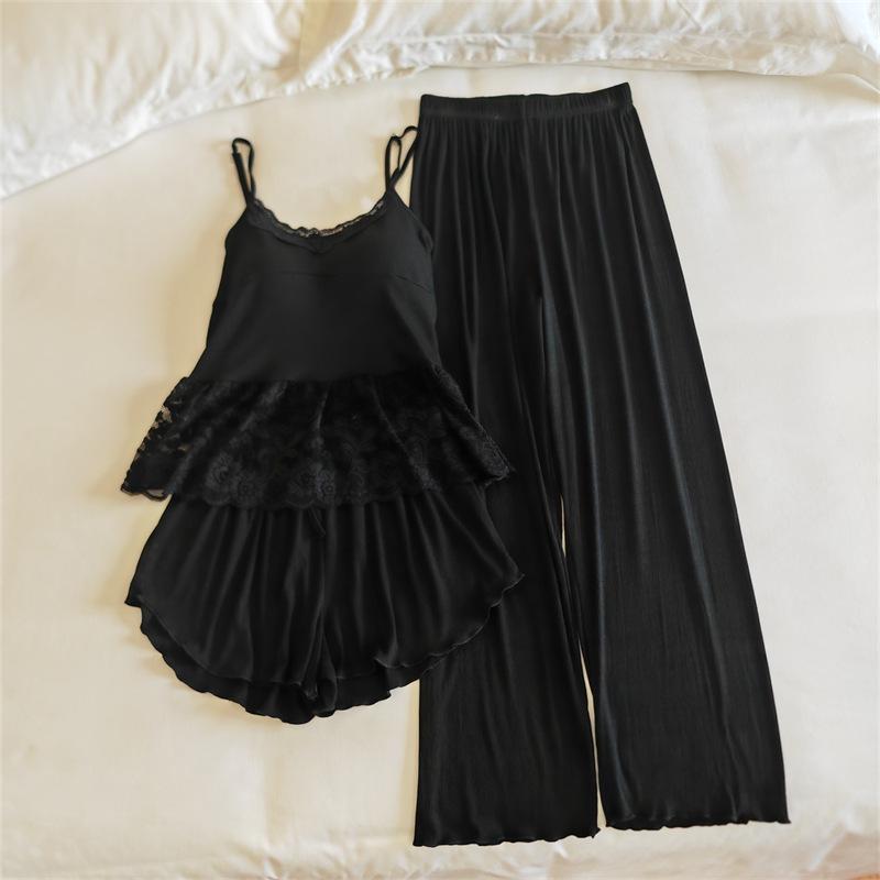 Modal Women's Summer Camisole Pajama Set with Chest Pads - French-Inspired, Sexy, Lightweight Homewear