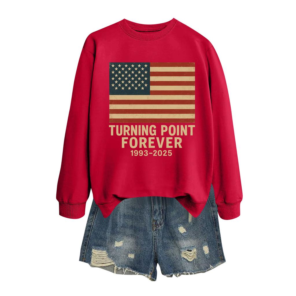 Damemote Casual Langermet trykt rundhals sweatshirt topp