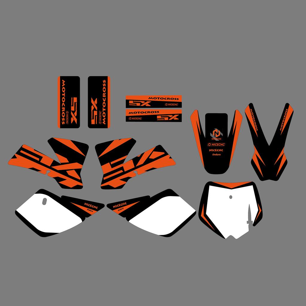 NICECNC For KTM SX50 SX 50 MINI 2002-2008 2007 2006 2005 2004 2003 Motocross Fairing Graphic Background Decals Sticker Customize