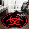 1pc Biohazard Symbol Round Carpet, Made of Polyester,Perfect for Decorating Office Chairs, Living Rooms,Vibrant Decorative Rug