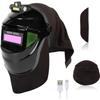2 Pcs Welding Helmet Cover and Helmet Bib Set, Heat Resistant Welding Cap Extended Headcover with Headlight, Hood Accessories for Full Welding-Neck