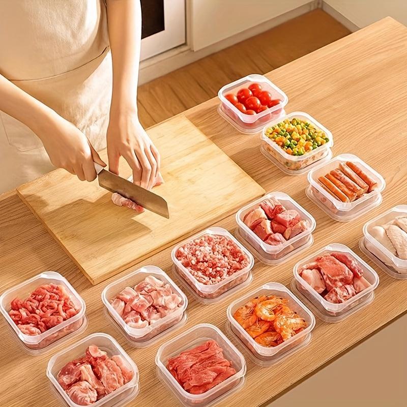 5/10pcs Small Food Preservation Boxes Refrigerator Frozen Meat Vegetable Fresh-Keeping Box Transparent KitchenSealed Storage Box