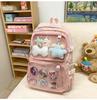 Schoolbag New Transparent Backpack Lightweight and Simple Junior High School Student Schoolbag Japanese Leisure Large Capacity Cute Pain Bag