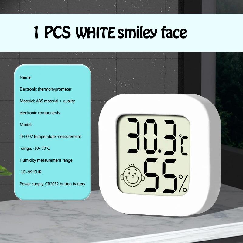 2pc LCD Digital Temperature Baby Room Hygrometer Backlight Home Indoor Electronic Hygrometer Thermometer Detector Easy Install 1 PCS WHITE