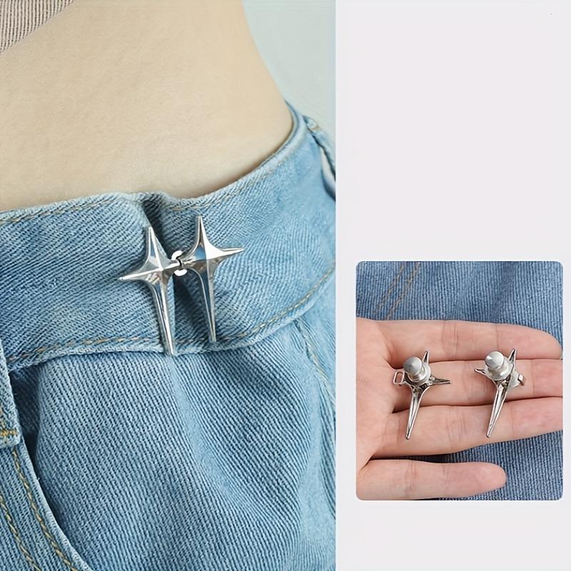 1 Pair Waist Buckle, A Star Shaped Waist Buckle Decorative Buttons, No Sewing, Detachable Button For Waist Adjustment