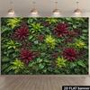 2D Tropical Plant Wall Backdrop with Ferns, Bromeliads & Lush Green Foliage