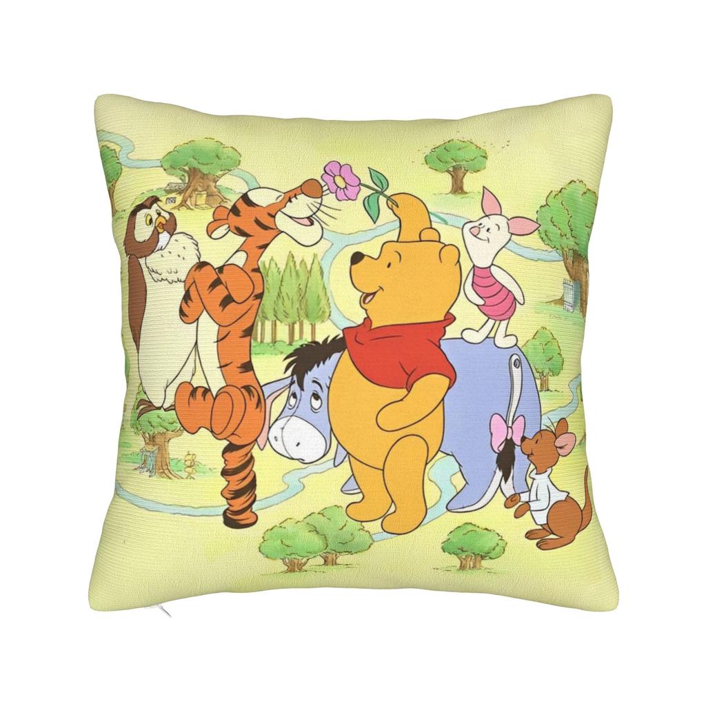 Winnie The Pooh Square Pillowcases Polyester Bed Car Cute Honey And Bee Cushion Case Cool Decor Throw Pillow Case 45*45