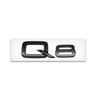 Gloss Black Car Front Hood 4Ring Logo Bonnet Grill Rear Trunk Emblem Sline For hot Q8 Badge Quattro Sticker Refitred Decoration