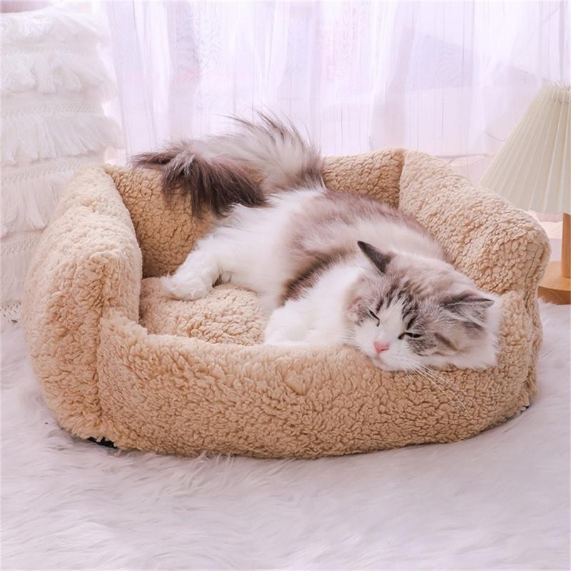 Pet Bed Kittens Puppy Birthday Gift for Dog Detachable Furry Cover for Dog and Cats Warm Bed Nest