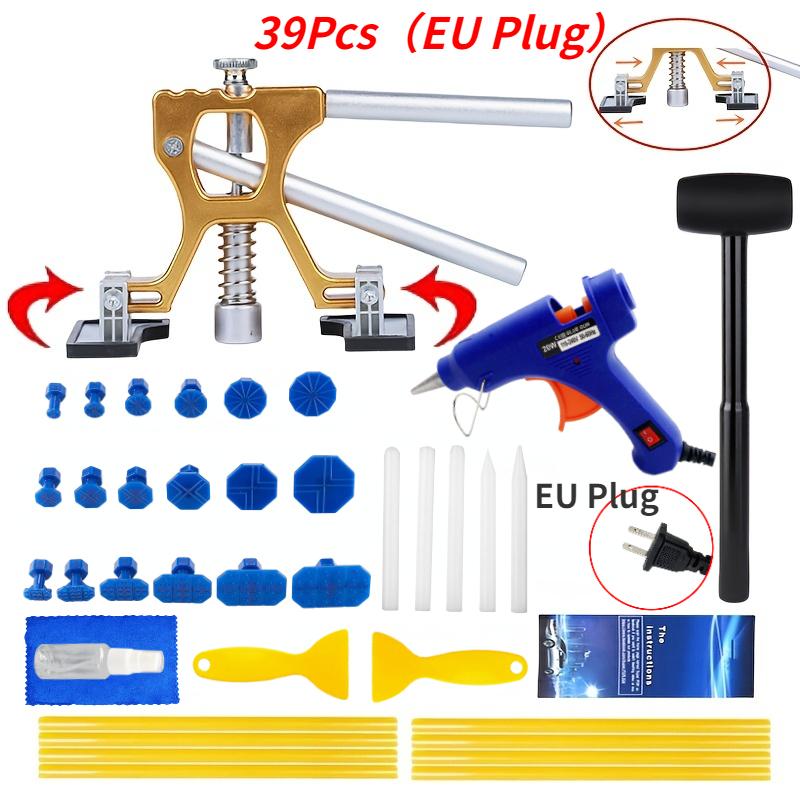 Auto-Dellenreparaturset, Auto-Dellenzieher mit goldenem Dellenzieher zum Entfernen kleinerer und tiefer Dellen