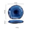 BEPAN Piatti in Ceramica Blu Scuro Piatto Piatto Irregolare Piatto di Porcellana Decorazione Domestica Stoviglie Vassoio per Stoviglie Forniture per Cucina Hotel