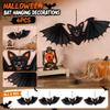 4pcs Hanging Bat Decorations Halloween Party Hanging Ornaments for Indoor Outdoor Seasonal Home Wall Ceiling Decor
