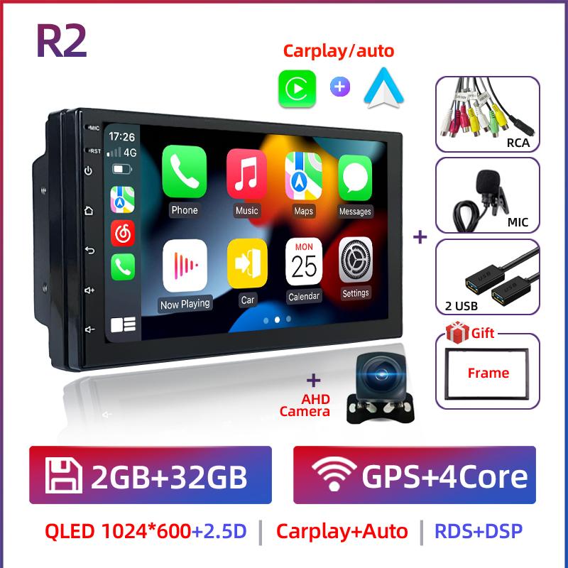 Android 12 2Din Car Radio Multimedia Video Player Universal Auto Stereo GPS MAP For Volkswagen Nissan Hyundai Toyota CR-V Kia