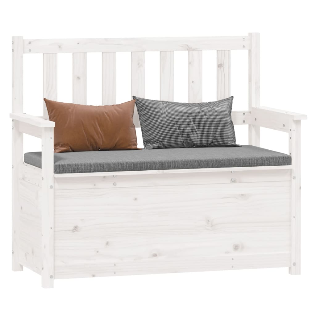 Vidaxl Banco, Blanco, 112,5X51,5X96,5 Cm, Madera Maciza de Pino