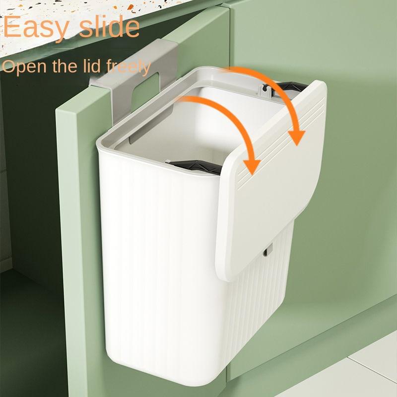12/8L Kitchen Trash Can Hanging Household Hanging Storage Pail Toilet Toilet Paper Basket Kitchen Waste Wall Hanging Garbage Can
