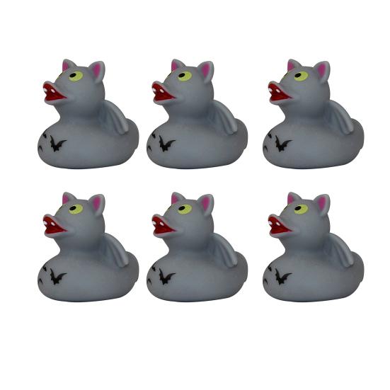 6Pcs Halloween Horror Rubber Duck with Pressable Ghost Face Spooky Ghost Duck for