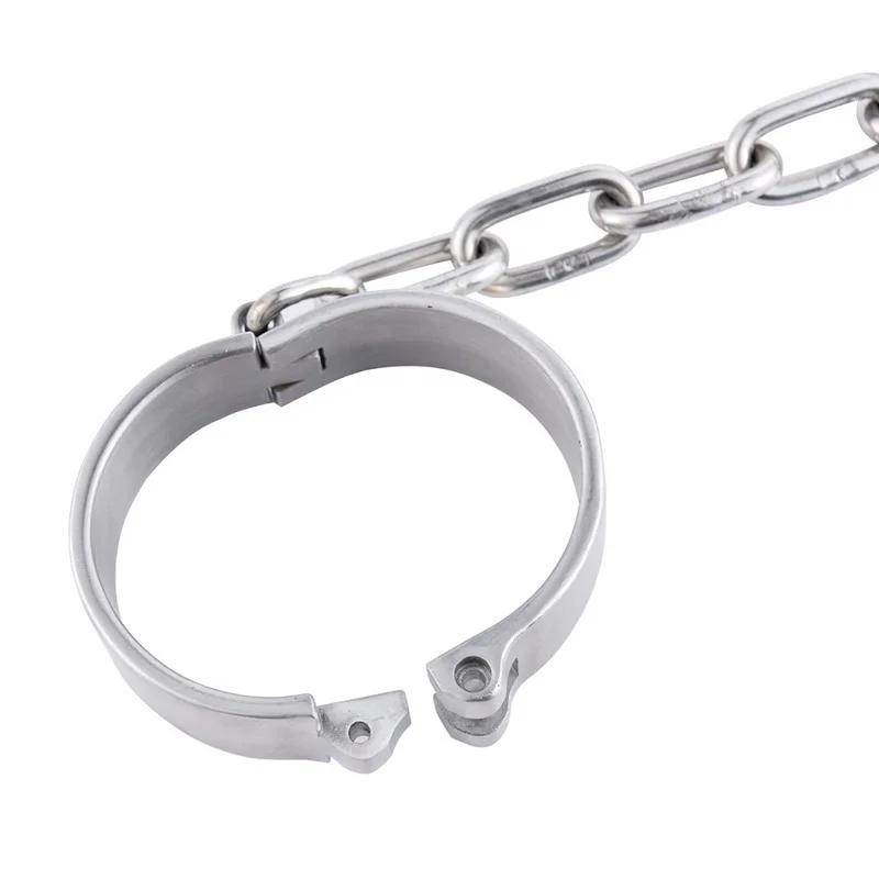 Stainless Steel Handcuff Slave Restraints Set Bondage Collar Ankle Cuffs  Bondage Restraint Sex Toys for Women Man Couples