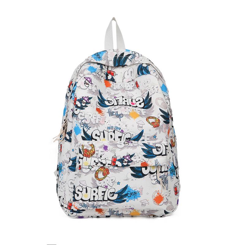 Schoolbag Women's Fun Graffiti Backpack American Lightweight Junior High School Student School Bag Niche Design Versatile Trend Backpack