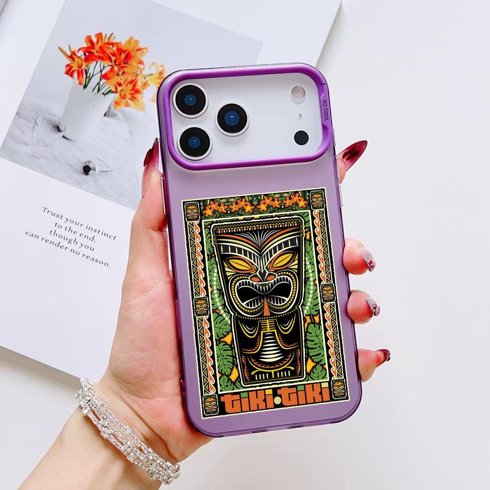 Horro Tribal Tiki Phone Case For iPhone 17 16 15 14 13 12 11 Pro Max Air Matte Laser Aurora Shockproof Funda