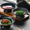 Creative Japanese ceramic plate with high feet saucer saucer snack tea dessert plates snack plate fruit plate bowls ramekin