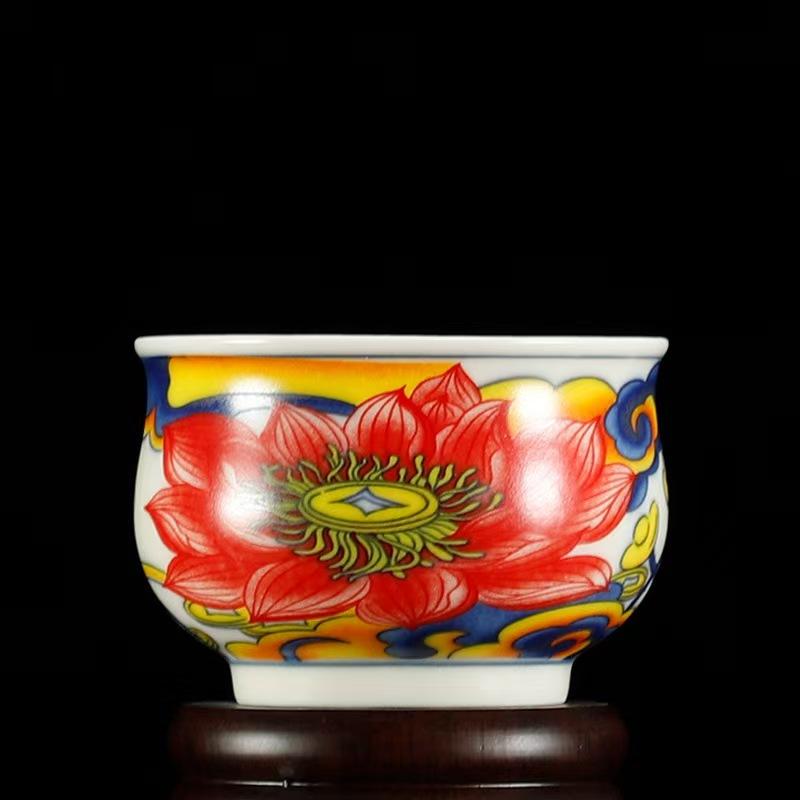 Čína estetická keramika porcelán neobvyklé šálky krásné ručně vyráběné pro kung fu Květinový tieguanyin oolong čaj