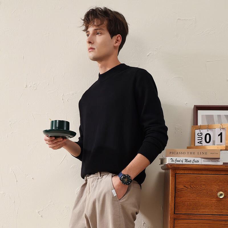 Kemengboka Herren 100% Wolle Rollkragenpullover