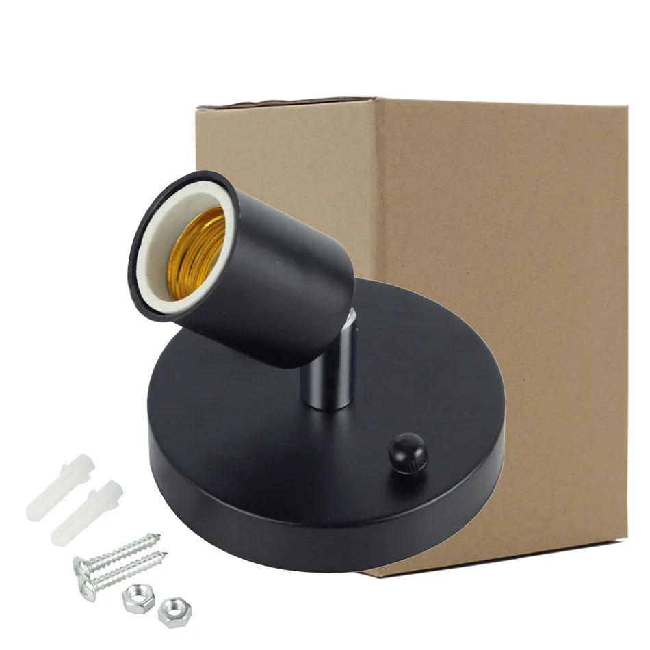 Base 180 Degree Steering Ceiling Lights Six Colors New Flexible Lamp Base Iron E27 Light Socket Antique Metal Lamp Socket Holder