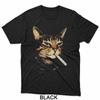 Unisex Shirt Cotton Oversize Large Size Funny Smoking Cat Retro 90S Graphic Cigarette Kitten Meme TShirt