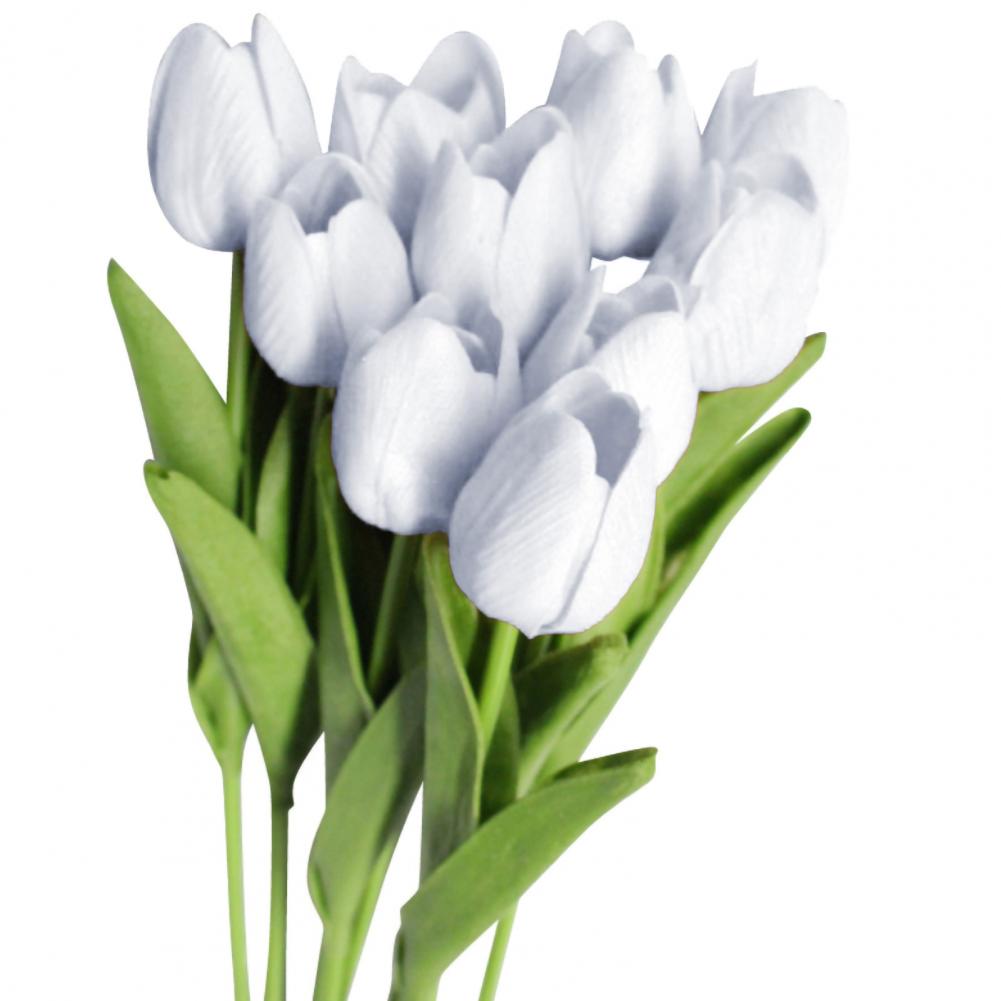 10Pcs/Set New Silicone Tulip Artificial Flower Real Touch Fake Flower Bouquet For Wedding Decoration Flowers Home Garen Decor