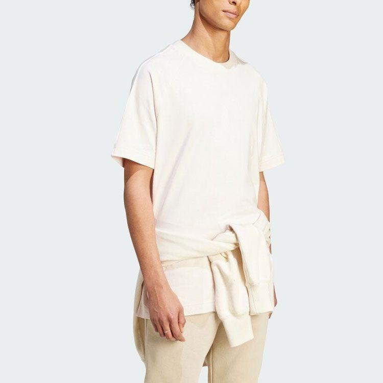adidas T Shirts Unisex White Crew Neck Moderate Straight Fit IS7493