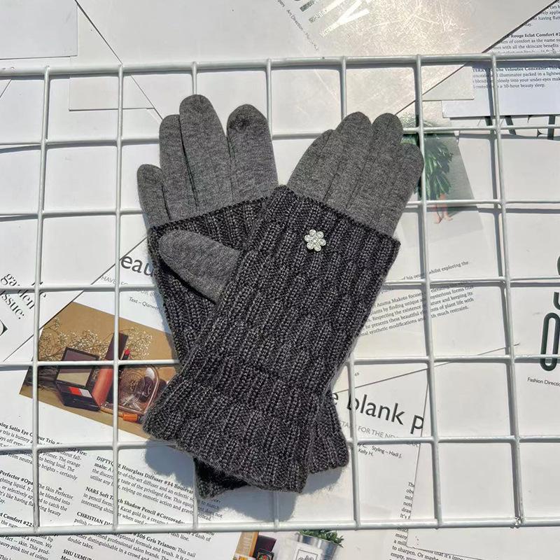 

Термоперчатки Retro Simple Outdoor Верховая езда Женские непромокаемые флисовые перчатки Перчатки с закрытыми пальцами one size fits all темно-серого